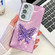 Samsung Galaxy A16 5G Plating Glitter Texture Butterfly Holder TPU Phone Case with Lens Film - Purple Tinfoil Texture