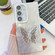 Samsung Galaxy A16 5G Plating Glitter Texture Butterfly Holder TPU Phone Case with Lens Film - White Feather Yarn