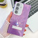 Samsung Galaxy A16 5G Plating Glitter Texture Fold Holder TPU Phone Case with Lens Film - Purple Feather Yarn