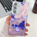 Samsung Galaxy A16 5G Plating Texture Butterfly TPU Phone Case with Glitter Lens Film - Purple Butterflies HU4