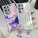 Samsung Galaxy A16 5G Plating Texture Butterfly Wristband TPU Phone Case with Glitter Lens Film - Purple Butterflies HU4
