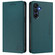 Samsung Galaxy A16 5G RC01 Dual-Folded Magnetic Suction RFID Leather Phone Case - Dark Green