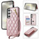 Samsung Galaxy A16 5G Rhombic Dual Buckle Card Slots Phone Case with Lanyard - Rose Gold Samsung Galaxy A16 5G Rhombic Dual Buckle Card Slots Phone Case with Lanyard - Rose Gold
