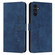 Samsung Galaxy A16 5G Skin Feel Heart Embossed Leather Phone Case with Long Lanyard - Blue
