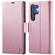 Samsung Galaxy S25 Ultra 5G AutSpace A11 Side Buckle MagSafe Magnetic RFID Phone Leather Case - Rose Gold