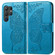 Samsung Galaxy S25 Ultra 5G Butterfly Love Flower Embossed Leather Phone Case - Blue