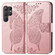 Samsung Galaxy S25 Ultra 5G Butterfly Love Flower Embossed Leather Phone Case - Rose Gold