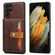 Samsung Galaxy S25 Ultra 5G Calfskin Card Slot TPU Hybrid PU Phone Case - Brown