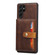 Samsung Galaxy S25 Ultra 5G Calfskin Card Slot TPU Hybrid PU Phone Case - Brown