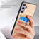 Samsung Galaxy S25 Ultra 5G Carbon Fiber Card Wallet Ring Phone Case - Khaki