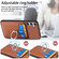 Samsung Galaxy S25 Ultra 5G Carbon Fiber Card Wallet Ring Phone Case - Khaki