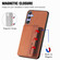 Samsung Galaxy S25 Ultra 5G Carbon Fiber Magnetic Card Wallet RFID Blocking Phone Case - Brown