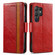 Samsung Galaxy S25 Ultra 5G CaseNeo Splicing Dual Magnetic Buckle Leather Phone Case - Red