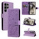 Samsung Galaxy S25 Ultra 5G Cat and Bee Embossed Flip Leather Phone Case - Purple