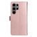 Samsung Galaxy S25 Ultra 5G Cat and Bee Embossed Flip Leather Phone Case - Rose Gold