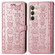 Samsung Galaxy S25 Ultra 5G Cat and Dog Embossed Leather Phone Case - Rose Gold