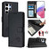 Samsung Galaxy S25 Ultra 5G Cat Rat Embossed RFID Leather Phone Case with Lanyard - Black
