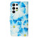 Samsung Galaxy S25 Ultra 5G Colored Drawing Marble Pattern Leather Phone Case - Blue Flower