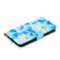 Samsung Galaxy S25 Ultra 5G Colored Drawing Marble Pattern Leather Phone Case - Blue Flower