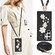 Samsung Galaxy S25 Ultra 5G Crossbody Flower Pattern Leather Phone Case - Black