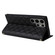 Samsung Galaxy S25 Ultra 5G Crossbody Rhombic Sucker Leather Phone Case - Black