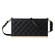 Samsung Galaxy S25 Ultra 5G Crossbody Rhombic Sucker Leather Phone Case - Black