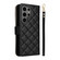 Samsung Galaxy S25 Ultra 5G Crossbody Rhombic Zipper Tower Buckle Leather Phone Case with Lanyard - Black