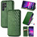 Samsung Galaxy S25 Ultra 5G Cubic Grid Pressed Magnetic Leather Phone Case - Green