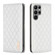 Samsung Galaxy S25 Ultra 5G Diamond Lattice Magnetic Leather Flip Phone Case - White