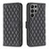 Samsung Galaxy S25 Ultra 5G Diamond Lattice Wallet Flip Leather Phone Case - Black