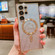 Samsung Galaxy S25 Ultra 5G Dual-Love Leaves Gradient Glitter MagSafe TPU Phone Case - Gold