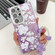 Samsung Galaxy S25 Ultra 5G Electroplating Flowers Plants Texture Wristband TPU Phone Case - Pale Purple FlowerFL11