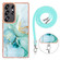 Samsung Galaxy S25 Ultra 5G Electroplating Marble Dual-side IMD Phone Case with Lanyard - Green 003
