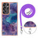 Samsung Galaxy S25 Ultra 5G Electroplating Marble Dual-side IMD Phone Case with Lanyard - Purple 016