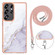 Samsung Galaxy S25 Ultra 5G Electroplating Marble Dual-side IMD Phone Case with Lanyard - White 006