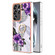 Samsung Galaxy S25 Ultra 5G Electroplating Pattern IMD TPU Shockproof Case with Rhinestone Ring Holder - Purple Flower