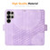 Samsung Galaxy S25 Ultra 5G ENKAY Embossed Rhombus Starry Leather Phone Case with Screen Film - Purple