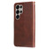 Samsung Galaxy S25 Ultra 5G Fashion Calf Texture Zipper Leather Phone Case - Brown
