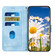 Samsung Galaxy S25 Ultra 5G Floral Pattern Leather Phone Case with Lanyard - Light Blue