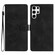 Samsung Galaxy S25 Ultra 5G Flower Butterfly Embossing Pattern Leather Phone Case - Black