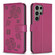 Samsung Galaxy S25 Ultra 5G Four-leaf Embossed Leather Phone Case - Rose Red
