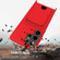 Samsung Galaxy S25 Ultra 5G Integrated Card Bag Solid Color Liquid Silicone Phone Case with Lanyard - Red