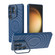 Samsung Galaxy S25 Ultra 5G Lens Frame Bracket Corrugated MagSafe Phone Case - Dark Blue Samsung Galaxy S25 Ultra 5G Lens Frame Bracket Corrugated MagSafe Phone Case - Dark Blue