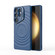 Samsung Galaxy S25 Ultra 5G Lens Frame Bracket Corrugated MagSafe Phone Case - Dark Blue Samsung Galaxy S25 Ultra 5G Lens Frame Bracket Corrugated MagSafe Phone Case - Dark Blue