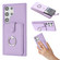 Samsung Galaxy S25 Ultra 5G Litchi Texture Drawing Card Bag Ring Holder Phone Case - Purple Samsung Galaxy S25 Ultra 5G Litchi Texture Drawing Card Bag Ring Holder Phone Case - Purple