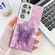 Samsung Galaxy S25 Ultra 5G Plating Glitter Texture Butterfly Holder TPU Phone Case with Lens Film - Purple Wrinkles