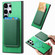 Samsung Galaxy S25 Ultra 5G Retro Magsafe Card Bag PU Back Cover Phone Case - Green