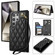 Samsung Galaxy S25 Ultra 5G Rhombic Dual Buckle Card Slots Phone Case with Lanyard - Black