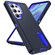 Samsung Galaxy S25 Ultra 5G Rugged PC Hybrid Silicone Phone Case with Holder - Dark Blue+Royal Blue
