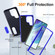 Samsung Galaxy S25 Ultra 5G Rugged PC Hybrid Silicone Phone Case with Holder - Dark Blue+Royal Blue